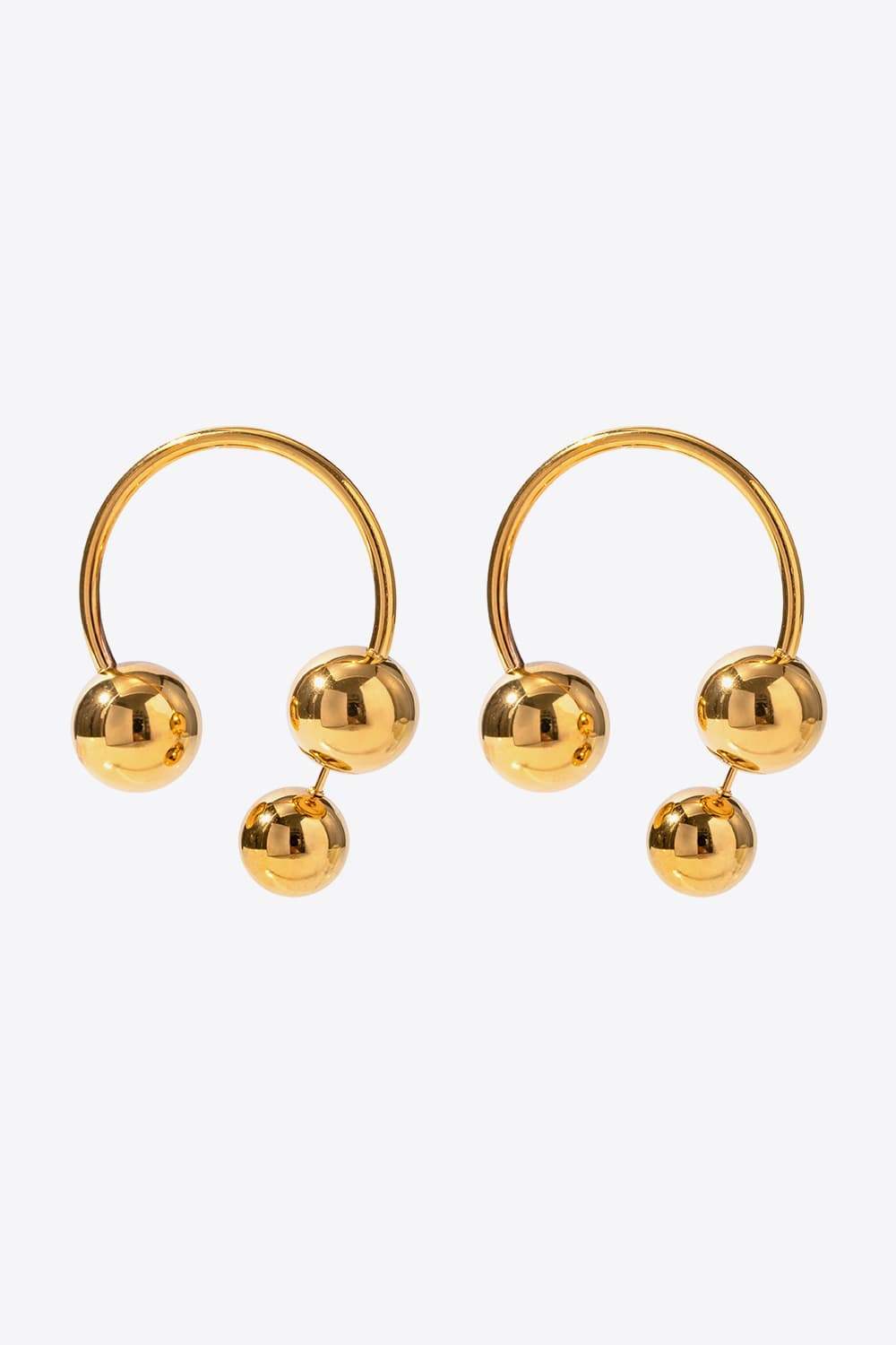 Stainless Steel Ball Earrings Gold One Size Earrings - Tophatter Daily Deals