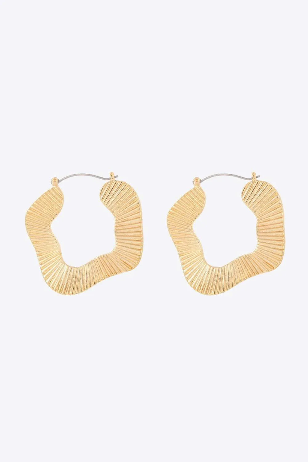 Ribbed Alloy Earrings Earrings - Tophatter Daily Deals