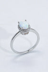 925 Sterling Silver 4-Prong Opal Ring Opal - Tophatter Daily Deals