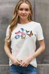 Simply Love Full Size Butterfly Graphic Cotton Tee Women's T-Shirts - Tophatter Daily Deals