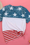 Stars and Stripes Color Block T-Shirt Women's T-Shirts - Tophatter Daily Deals