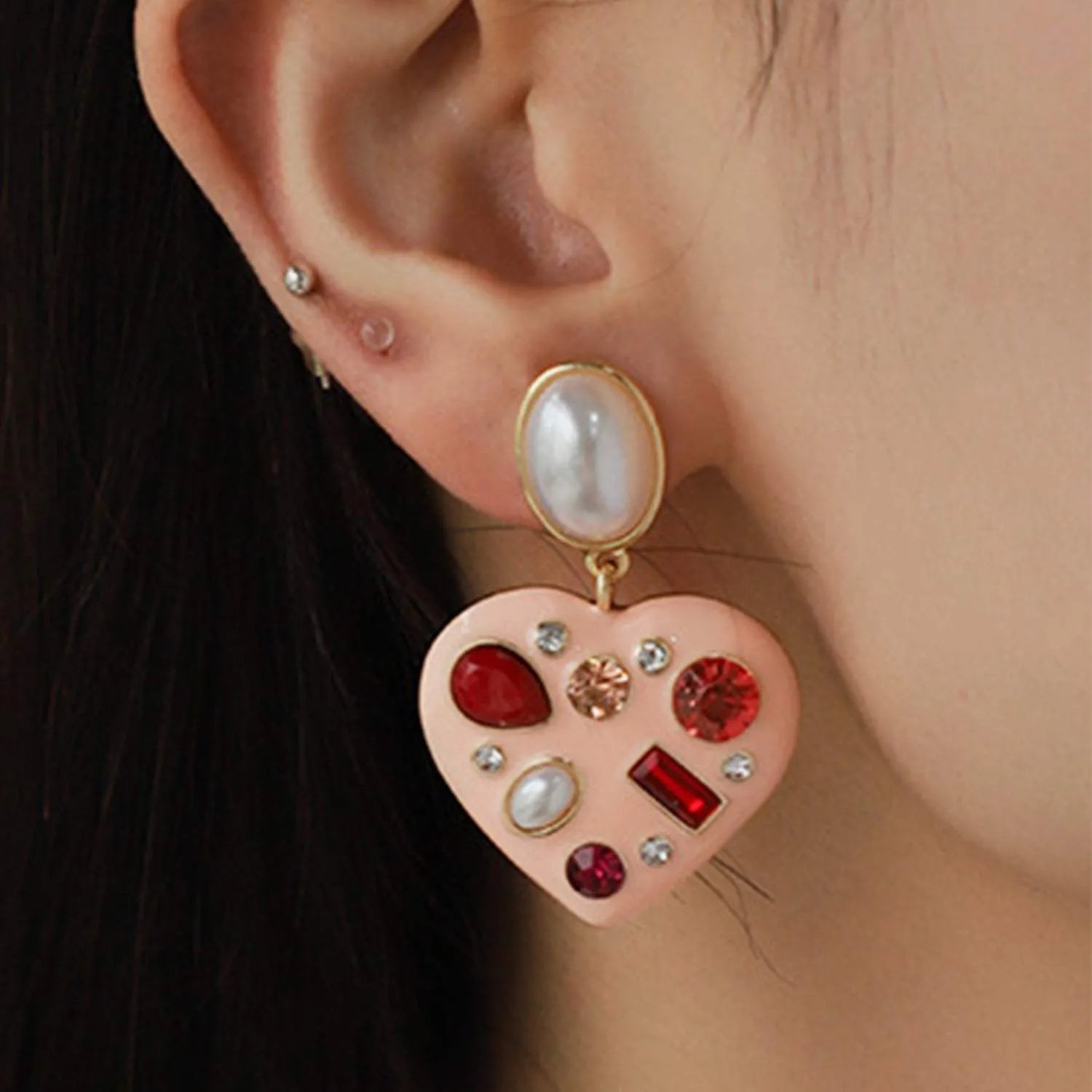 Heart Alloy Dangle Earrings Earrings - Tophatter Daily Deals