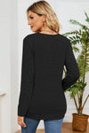 Lace Detail V-Neck Long Sleeve T-Shirt Women's T-Shirts - Tophatter Daily Deals