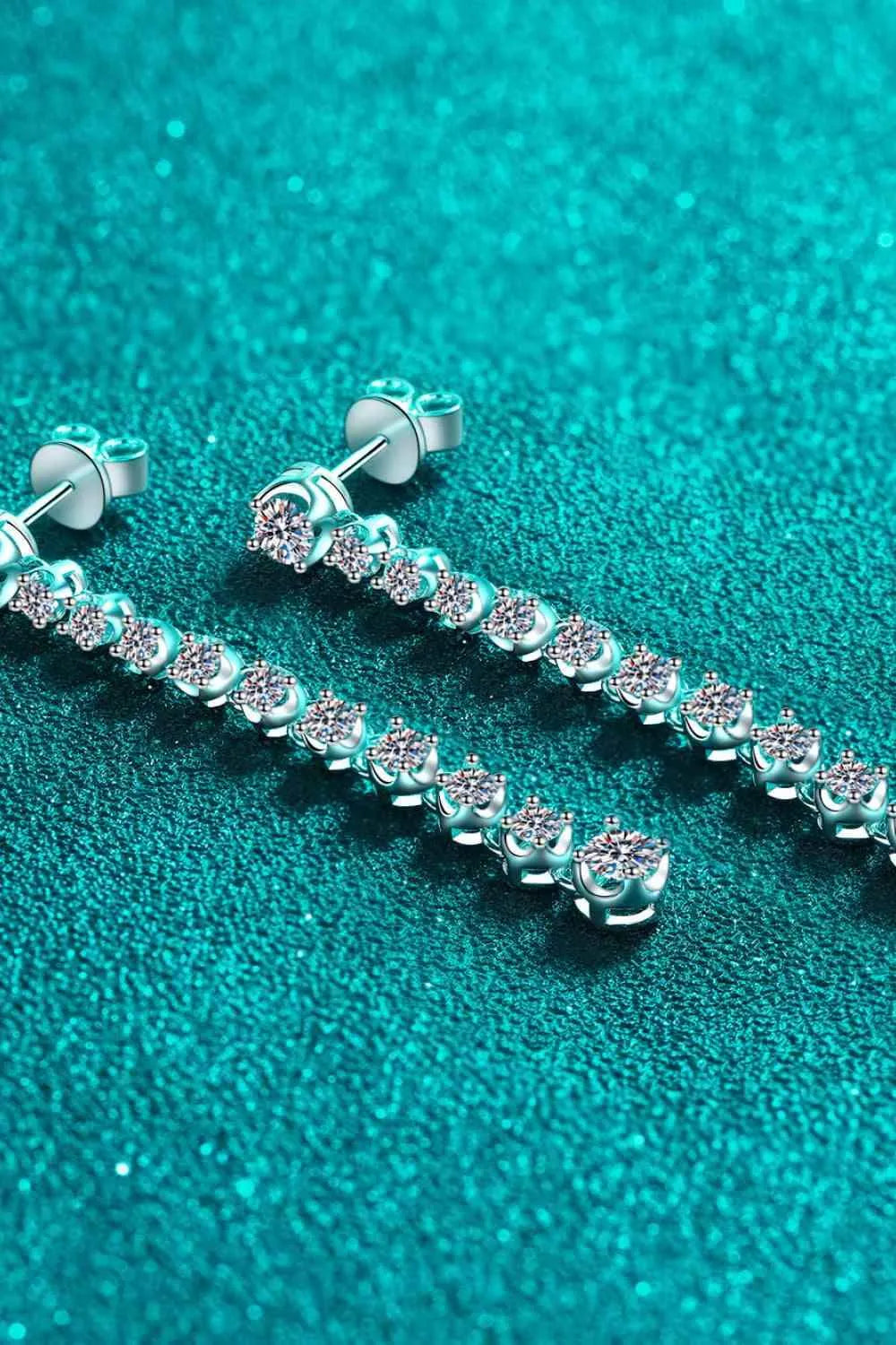 Adored 1.18 Carat Moissanite Long Earrings Moissanite - Tophatter Daily Deals