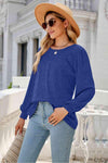 Round Neck Long Sleeve Top Women's T-Shirts - Tophatter Daily Deals