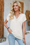 V-Neck Petal Sleeve T-Shirt Women's T-Shirts - Tophatter Daily Deals