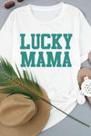 LUCKY MAMA Graphic Round Neck Tee Women's T-Shirts - Tophatter Daily Deals