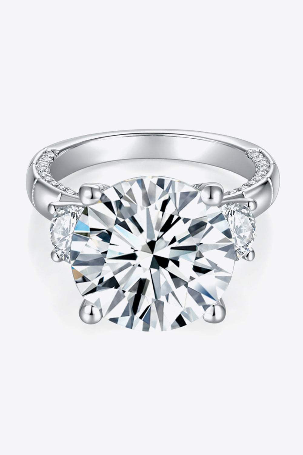 8.6 Carat Moissanite Platinum-Plated Ring Moissanite - Tophatter Daily Deals