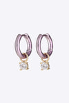 Zircon Huggie Drop Earrings Lilac One Size Earrings - Tophatter Daily Deals