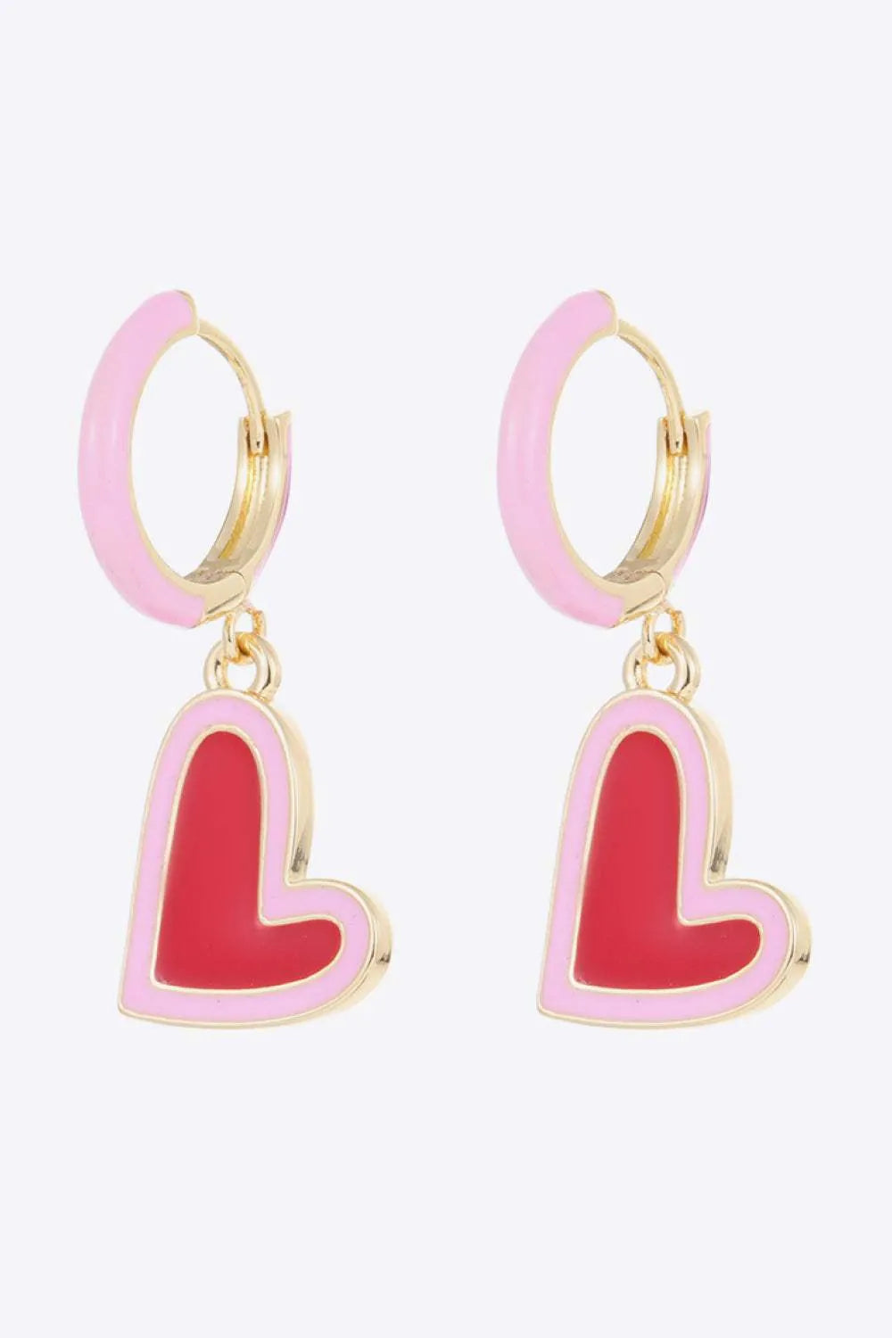 Contrast Heart-Shaped Drop Earrings Earrings - Tophatter Daily Deals
