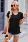 V-Neck Short Sleeve T-Shirt Women's T-Shirts - Tophatter Daily Deals