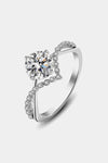 1 Carat Moissanite 925 Sterling Silver Ring Silver Moissanite - Tophatter Daily Deals