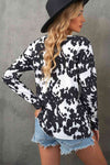 Cow Print Round Neck Long Sleeve Top Women's T-Shirts - Tophatter Daily Deals