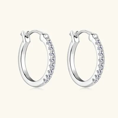 925 Sterling Silver Moissanite Huggie Earrings Moissanite - Tophatter Daily Deals