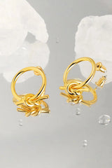 18K Gold-Plated Tied Hoop Earrings Earrings - Tophatter Daily Deals