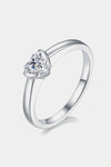 Moissanite 925 Sterling Silver Solitaire Ring Heart Moissanite - Tophatter Daily Deals