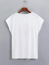 Heart Round Neck Short Sleeve T-Shirt Women's T-Shirts - Tophatter Daily Deals