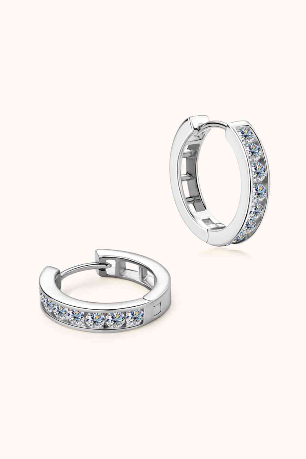 Moissanite 925 Sterling Silver Huggie Earrings Moissanite - Tophatter Daily Deals