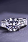 Platinum-Plated 5 Carat Moissanite Side Stone Ring Moissanite - Tophatter Daily Deals