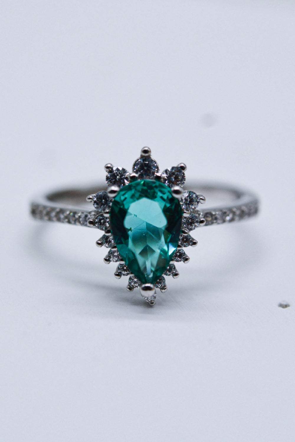 Paraiba Blue Zircon Pear Shape Ring Rings - Tophatter Daily Deals