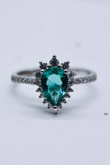 Paraiba Blue Zircon Pear Shape Ring Rings - Tophatter Daily Deals