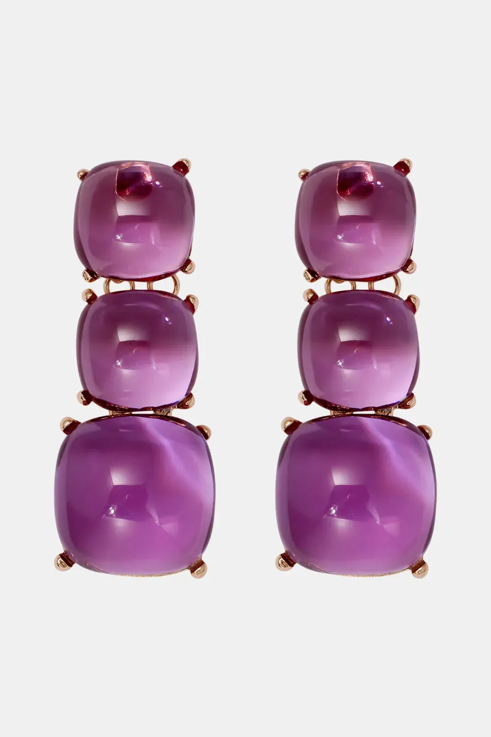 Resin Dangle Earrings Lavender One Size Earrings - Tophatter Daily Deals