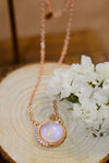 High Quality Natural Moonstone 18K Rose Gold-Plated 925 Sterling Silver Necklace Rose Gold One Size Moonstone - Tophatter Daily Deals