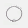 Double Layered Knot Herringbone Choker Necklace Silver One Size Necklaces - Tophatter Daily Deals