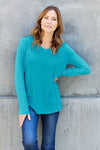 Basic Bae Full Size V-Neck Long Sleeve Top Blouses - Tophatter Daily Deals