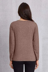 Coffee Graphic Round Neck Long Sleeve T-Shirt Women's T-Shirts - Tophatter Daily Deals