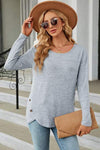 Round Neck Long Sleeve T-Shirt Women's T-Shirts - Tophatter Daily Deals