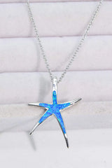 Opal Starfish Pendant Necklace Cobalt Blue One Size Opal - Tophatter Daily Deals