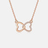 Moissanite 925 Sterling Silver Heart Bow Necklace Moissanite - Tophatter Daily Deals