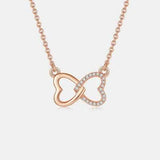 Moissanite 925 Sterling Silver Heart Bow Necklace Moissanite - Tophatter Daily Deals