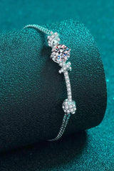 2 Carat Moissanite 925 Sterling Silver Bracelet Silver One Size Moissanite - Tophatter Daily Deals