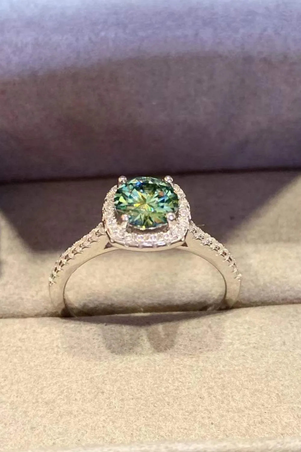 Adored 3 Carat Moissanite Platinum-Plated Cluster Ring Moissanite - Tophatter Daily Deals