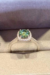 Adored 3 Carat Moissanite Platinum-Plated Cluster Ring Moissanite - Tophatter Daily Deals