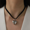 Heart Pendant Velvet Rope Choker Necklace Necklaces - Tophatter Daily Deals