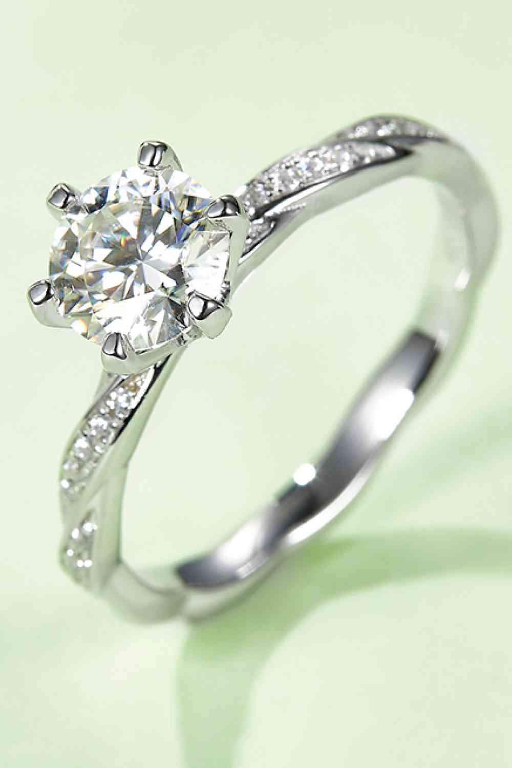 1 Carat Moissanite 925 Sterling Silver Ring Moissanite - Tophatter Daily Deals