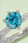 1 Carat Moissanite Contrast 925 Sterling Silver Ring Moissanite - Tophatter Daily Deals