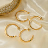 Zircon 18K Gold-Plated C-Hoop Earrings Earrings - Tophatter Daily Deals