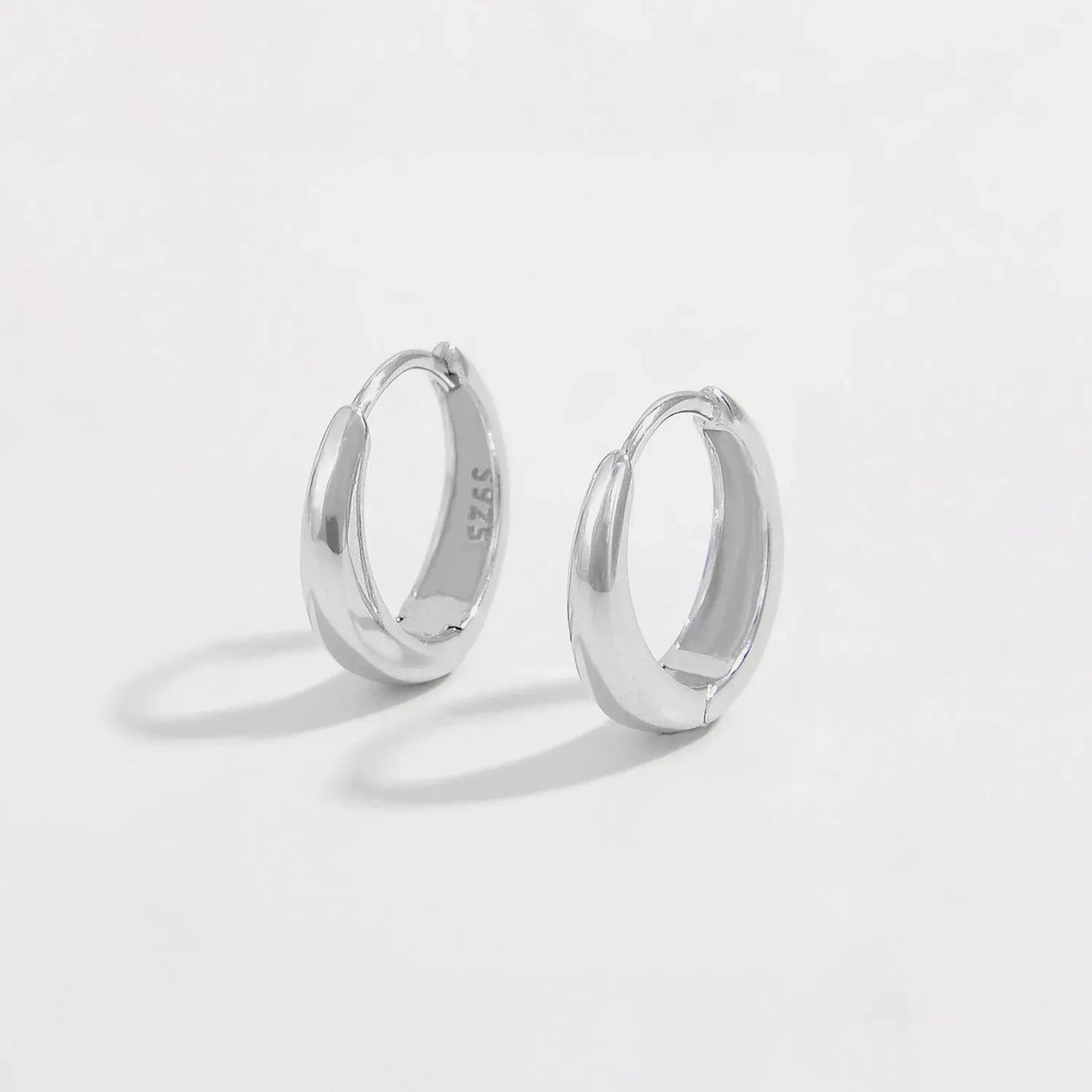 925 Sterling Silver Inlaid Zircon Huggie Earrings Earrings - Tophatter Daily Deals