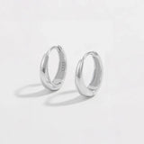 925 Sterling Silver Inlaid Zircon Huggie Earrings Earrings - Tophatter Daily Deals