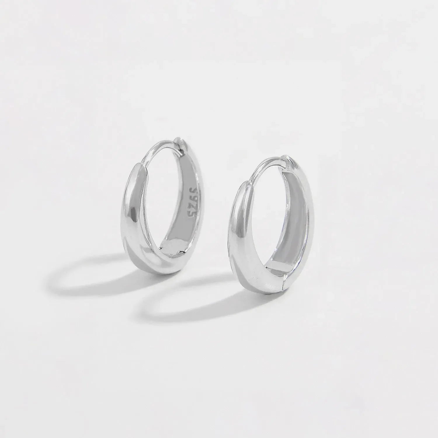 925 Sterling Silver Inlaid Zircon Huggie Earrings Earrings - Tophatter Daily Deals