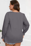 Plus Size Square Neck Lantern Sleeve T-Shirt Women's T-Shirts - Tophatter Daily Deals