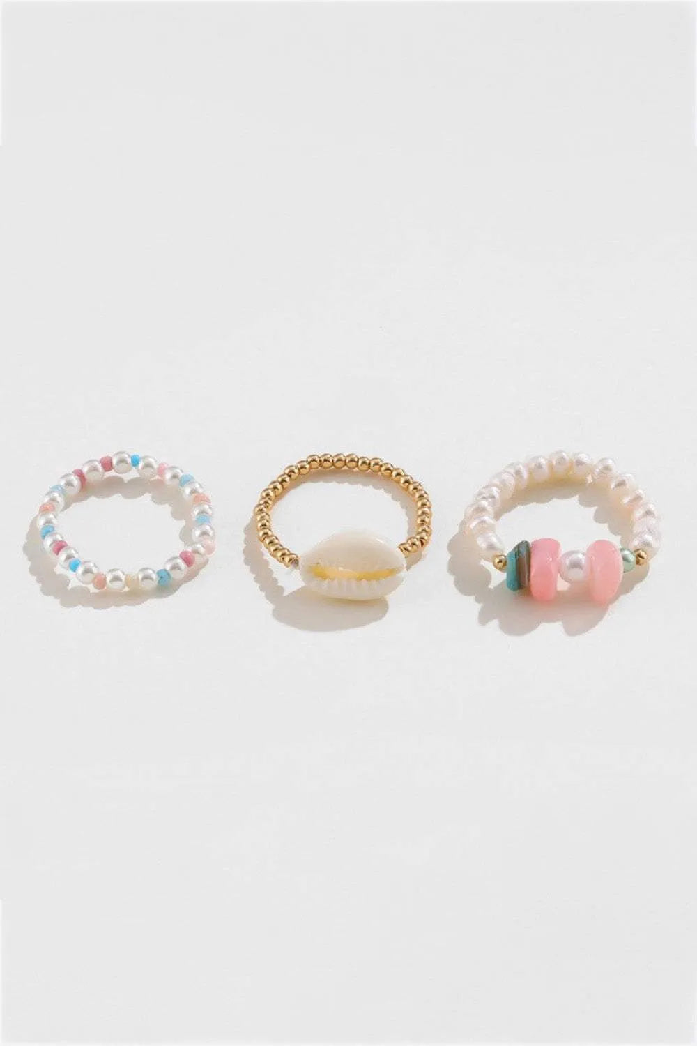 3-Piece Ocean Element Ring Set Rings - Tophatter Daily Deals