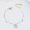 Inlaid Rhinestone Titanium Steel Heart Bracelet Gold One Size Bracelets - Tophatter Daily Deals