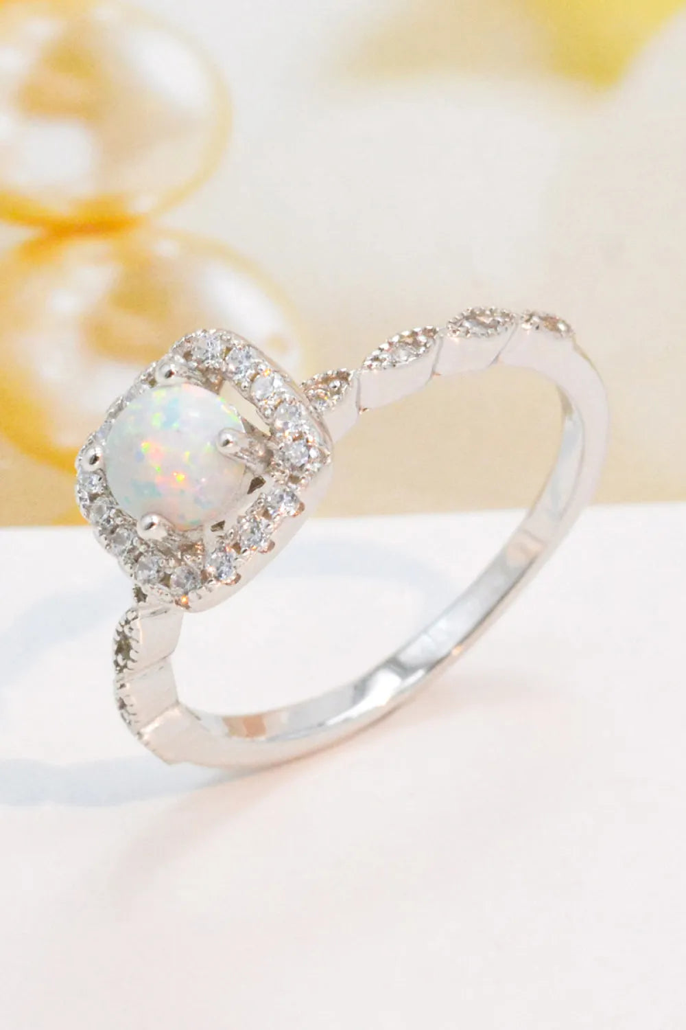 925 Sterling Silver Inlaid Opal Ring Opal - Tophatter Daily Deals