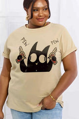 Simply Love Full Size PEW PEW Graphic Cotton Tee Women's T-Shirts - Tophatter Daily Deals