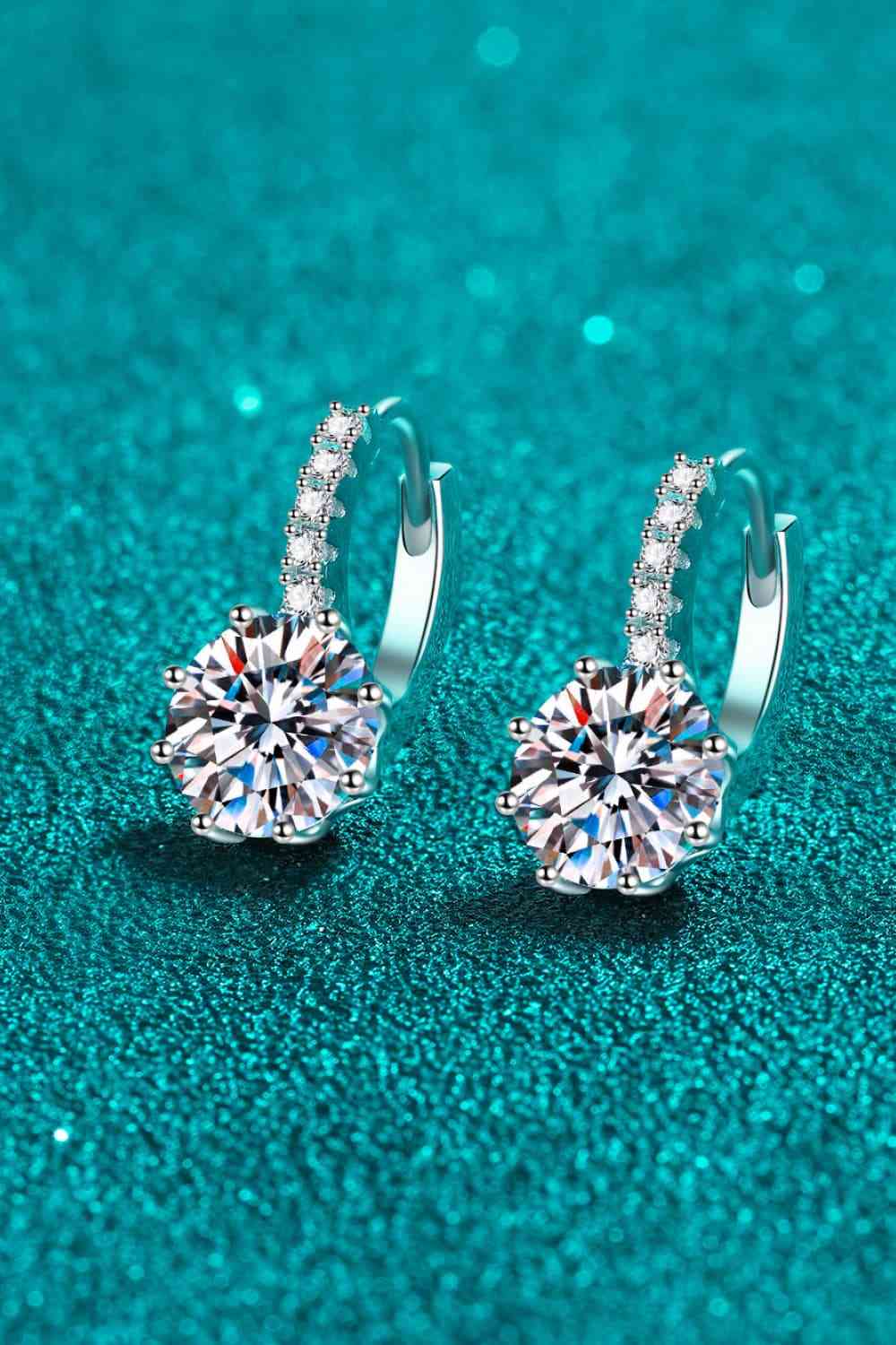 4 Carat Moissanite 925 Sterling Silver Earrings - Tophatter Shopping Deals